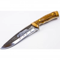 Нож Сафари-2, Кизляр СТО, сталь 65х13, резной купить в Йошкар-Оле